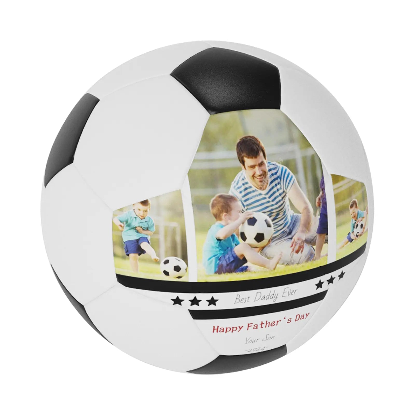 Personalized Custom Photo Soccer Ball Gifts For Dad,Grandpa,Son,Grandson - Family Watchs