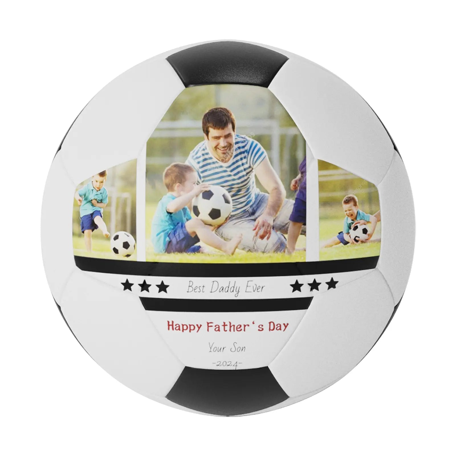 Personalized Custom Photo Soccer Ball Gifts For Dad,Grandpa,Son,Grandson - Family Watchs