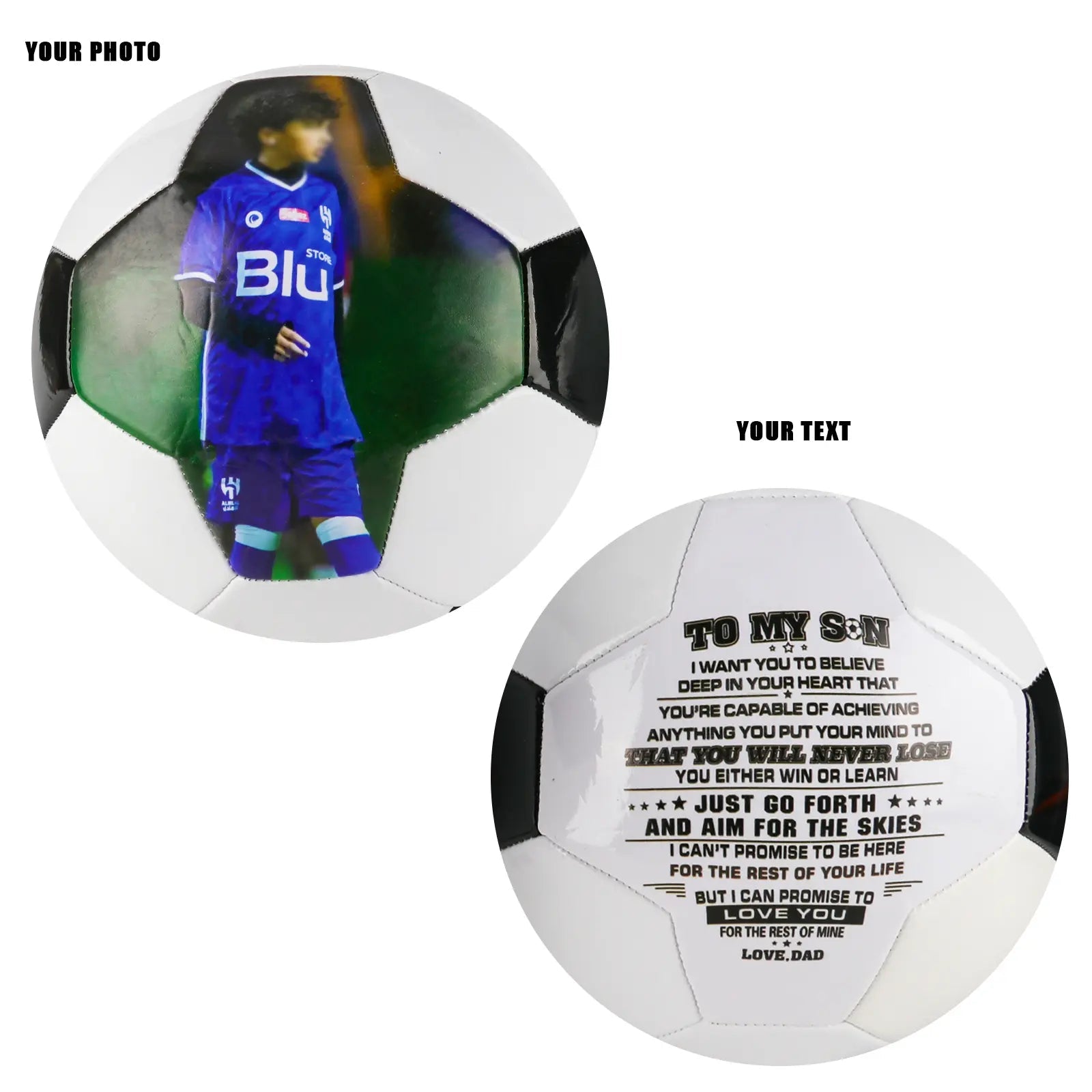 Personalized Custom Photo/Text Soccer Ball - Family Watchs