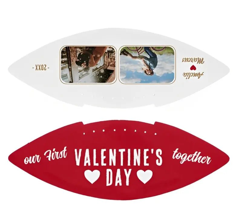 Personalized Custom Valentine's Day Together 2 Photos Red Football - Family Watchs