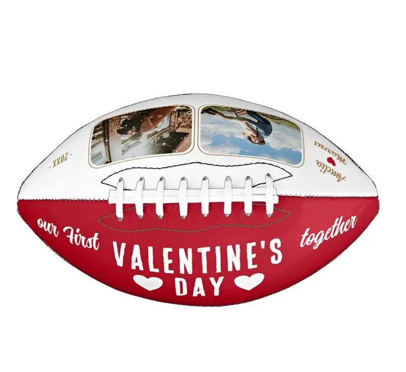Personalized Custom Valentine's Day Together 2 Photos Red Football - Family Watchs