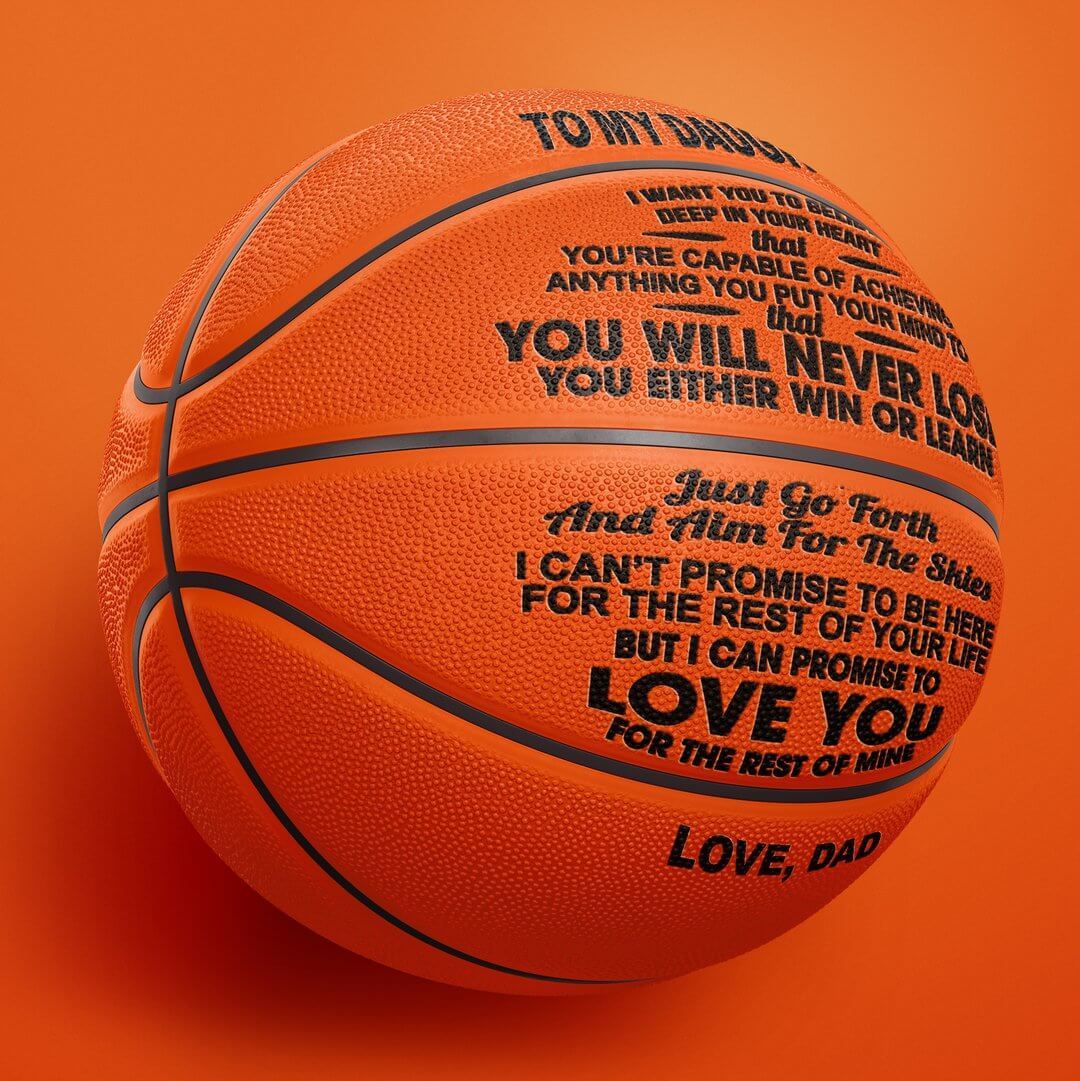 Personalized Letter Basketball For Daughter, Basketball Indoor/Outdoor Game Ball, Birthday Christmas Gift For Daughter From Dad,Brown - Family Watchs