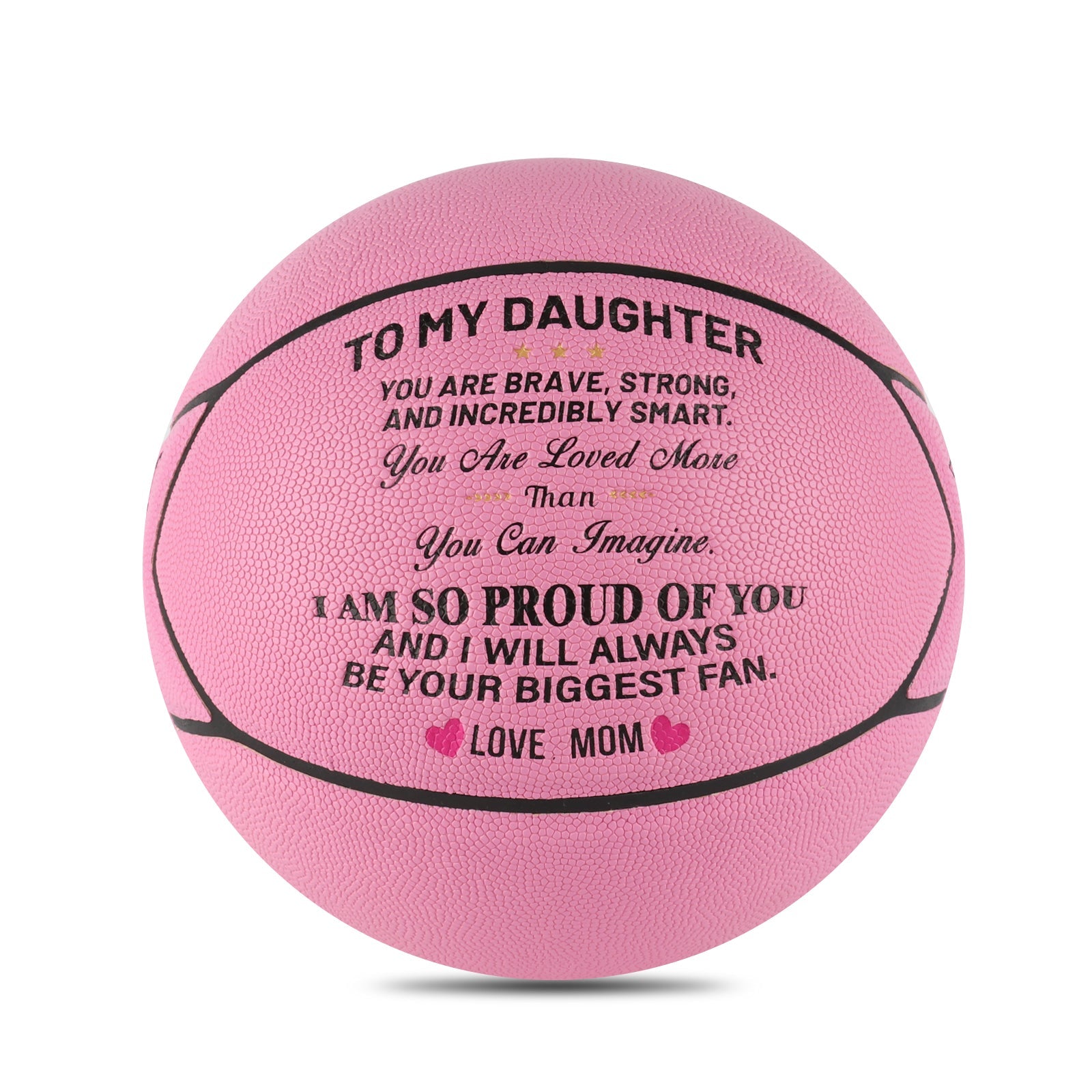 Personalized Letter Basketball For Daughter, Basketball Indoor/Outdoor Game Ball For Girl, Birthday Christmas Gift For Daughter From Mom, Pink - Family Watchs
