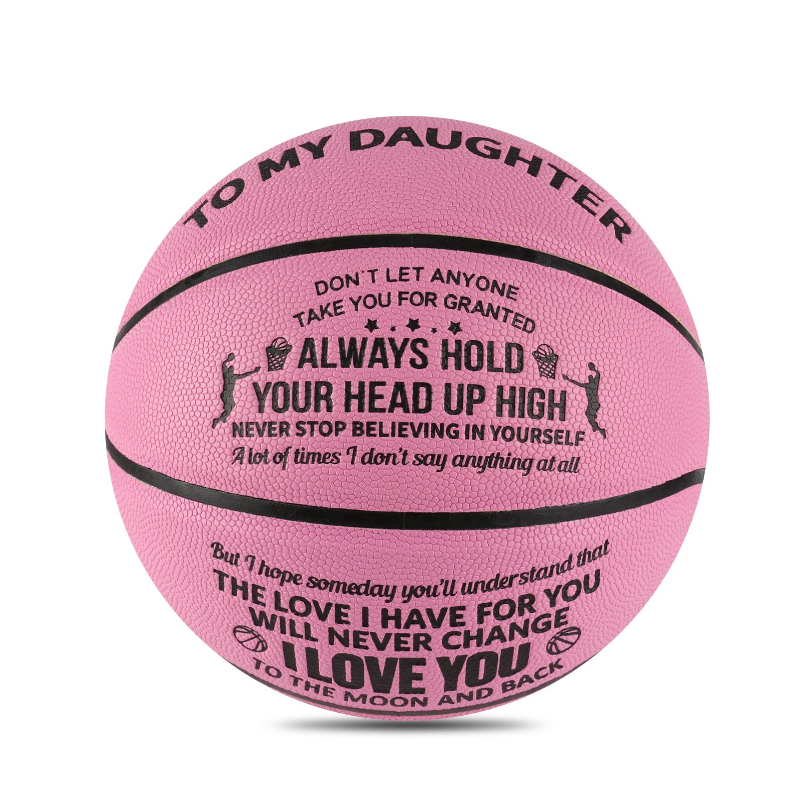 Personalized Letter Basketball For Daughter, Basketball Indoor/Outdoor Game Ball For Girl, Birthday Christmas Gift For Daughter, Pink - Family Watchs