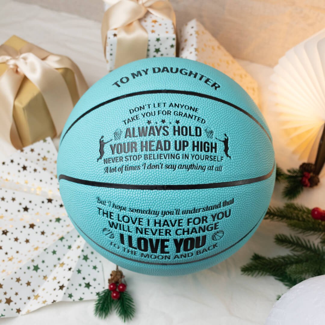 Personalized Letter Basketball For Daughter, Basketball Indoor/Outdoor Game Ball For Girl, Birthday Christmas Gift For Daughter,Blue - Family Watchs