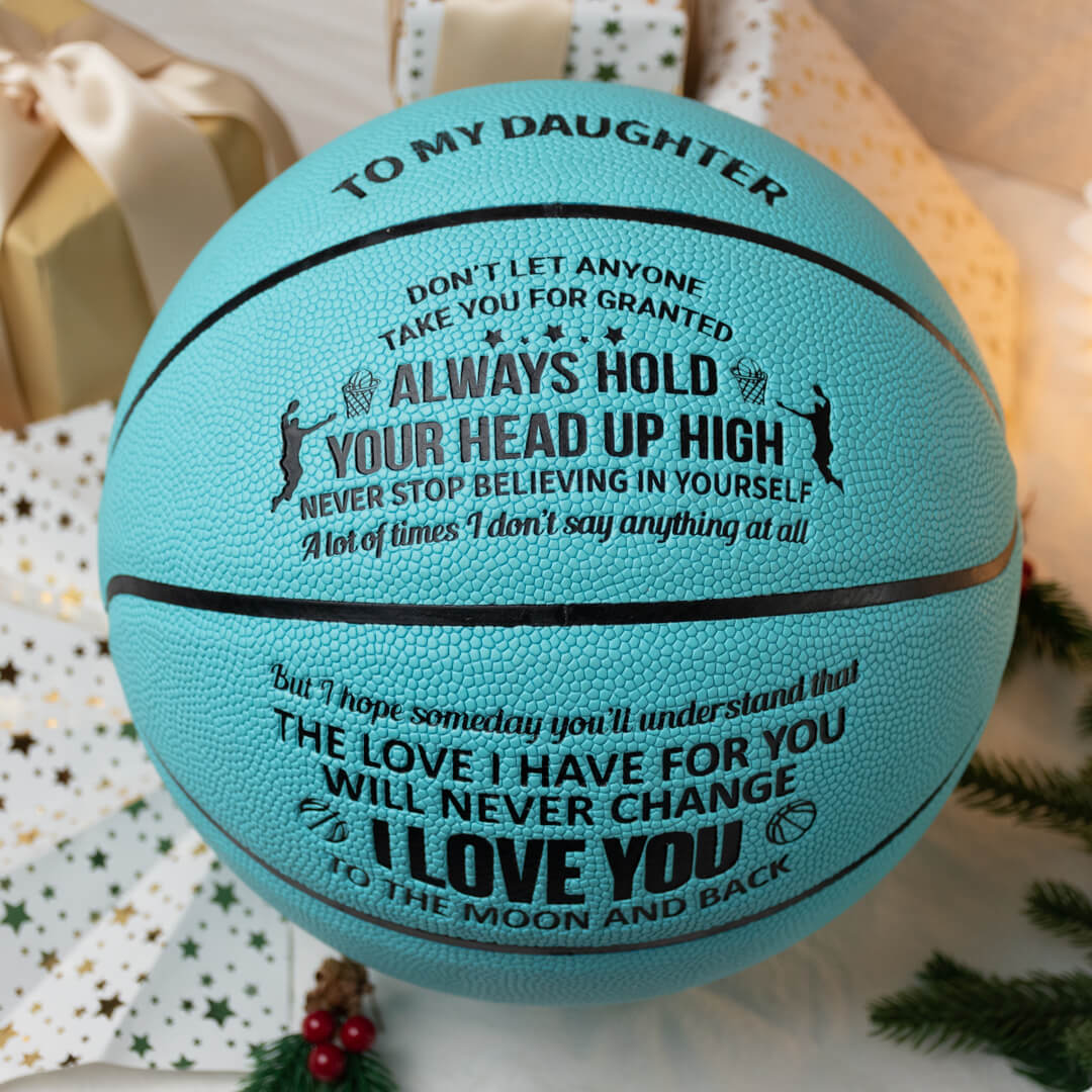 Personalized Letter Basketball For Daughter, Basketball Indoor/Outdoor Game Ball For Girl, Birthday Christmas Gift For Daughter,Blue - Family Watchs