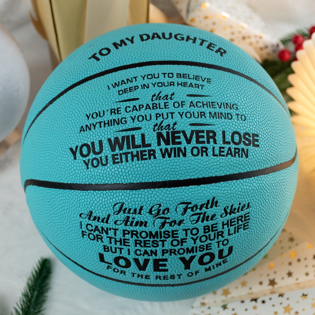 Personalized Letter Basketball For Daughter, Basketball Indoor/Outdoor Game Ball For Girl, Birthday Christmas Gift For Daughter,Blue - Family Watchs