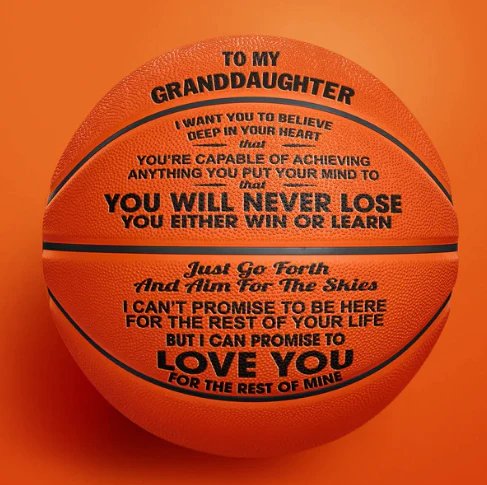 Personalized Letter Basketball For Granddaughter, Basketball Indoor/Outdoor Game Ball For Girl, Birthday Christmas Gift For Granddaughter - Family Watchs