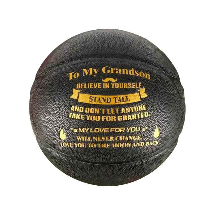 Personalized Letter Basketball For Grandson, Basketball Indoor/Outdoor Game Ball, Birthday Christmas Gift For Grandson From Grandparent,Black - Family Watchs
