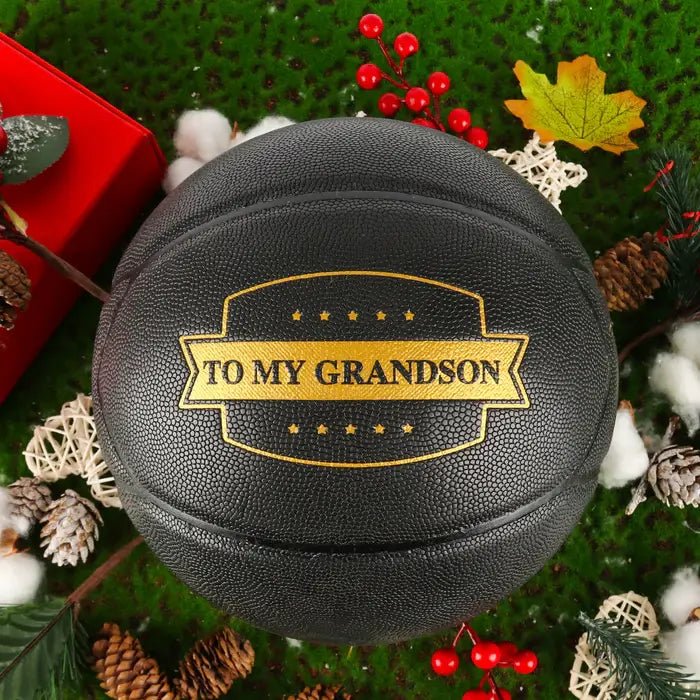 Personalized Letter Basketball For Grandson, Basketball Indoor/Outdoor Game Ball, Birthday Christmas Gift For Grandson From Grandparent,Black - Family Watchs