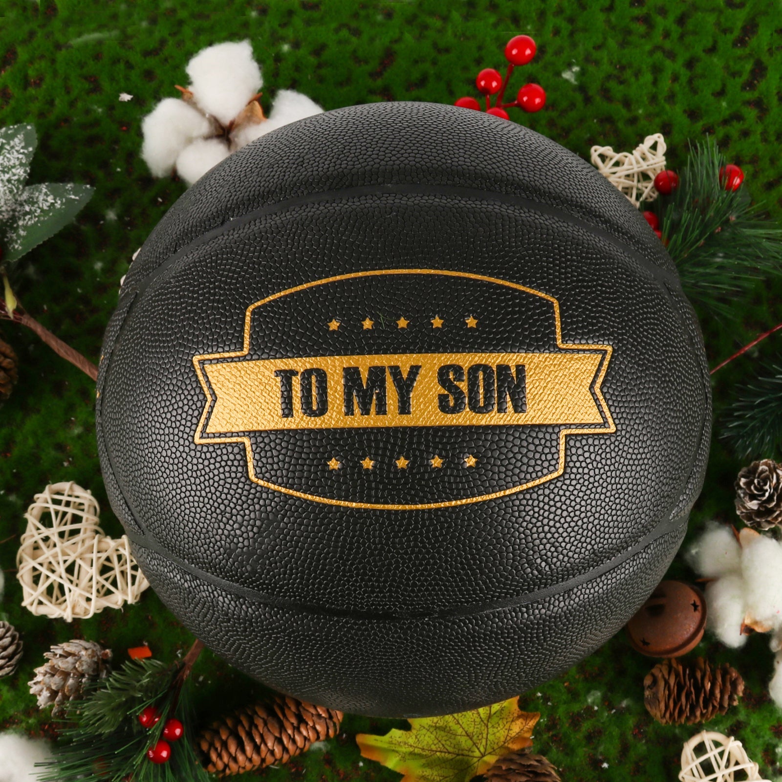 Personalized Letter Basketball For Son, Basketball Indoor/Outdoor Game Ball For Boy, Birthday Christmas Gift For Son, Black - Family Watchs