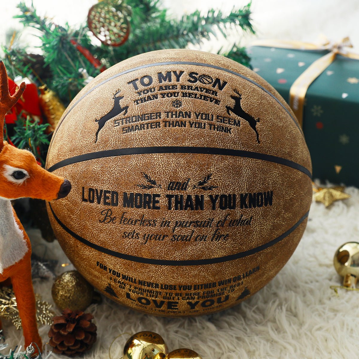 Personalized Letter Basketball For Son, Basketball Indoor/Outdoor Game Ball For Boy, Birthday Christmas Gift For Son, Christmas - Family Watchs