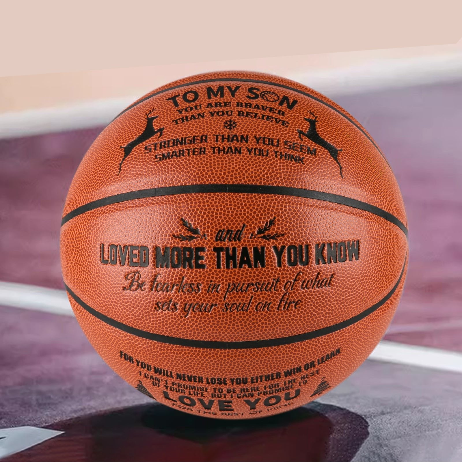 Personalized Letter Basketball For Son, Basketball Indoor/Outdoor Game Ball For Boy, Birthday Christmas Gift For Son, Christmas - Family Watchs