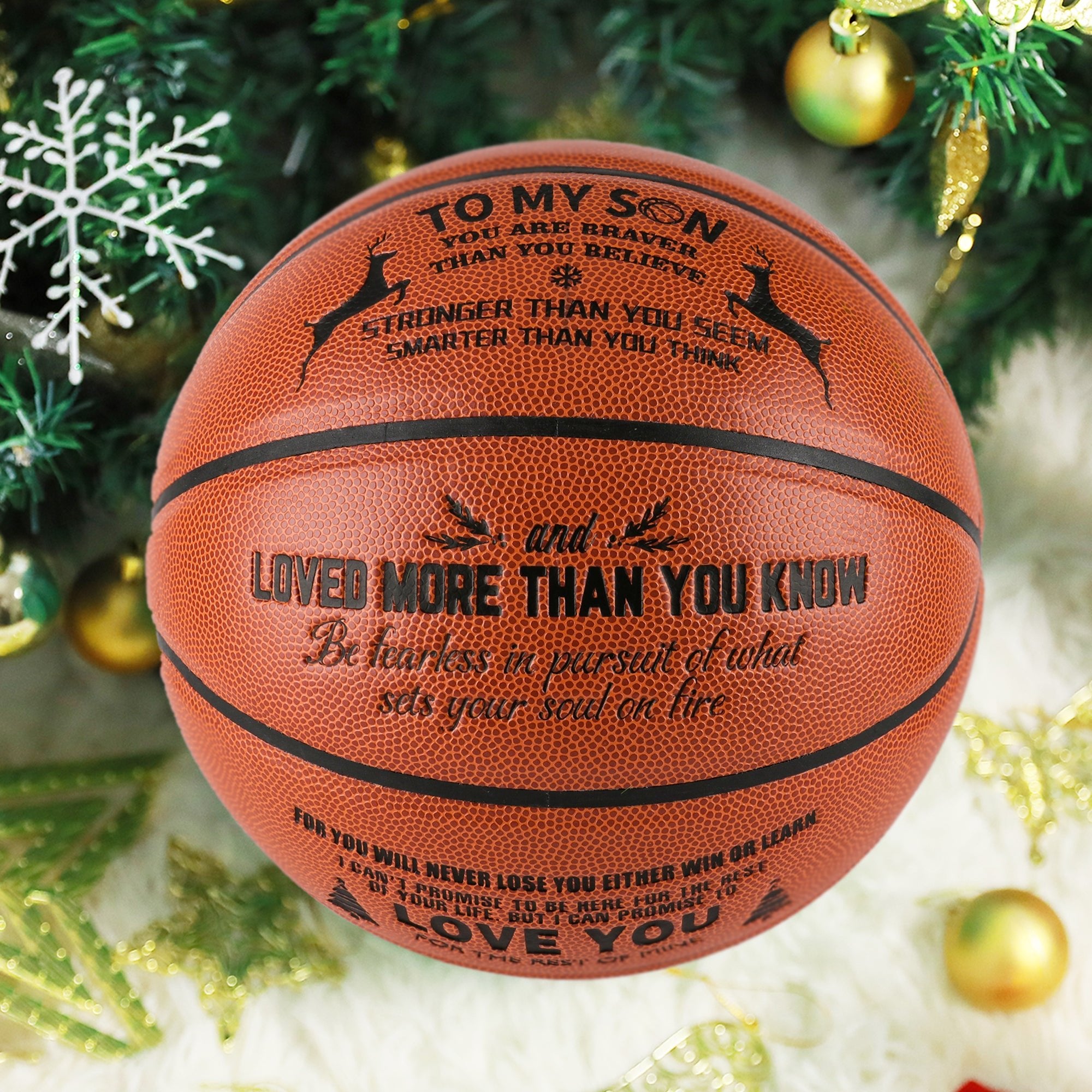 Personalized Letter Basketball For Son, Basketball Indoor/Outdoor Game Ball For Boy, Birthday Christmas Gift For Son, Christmas - Family Watchs