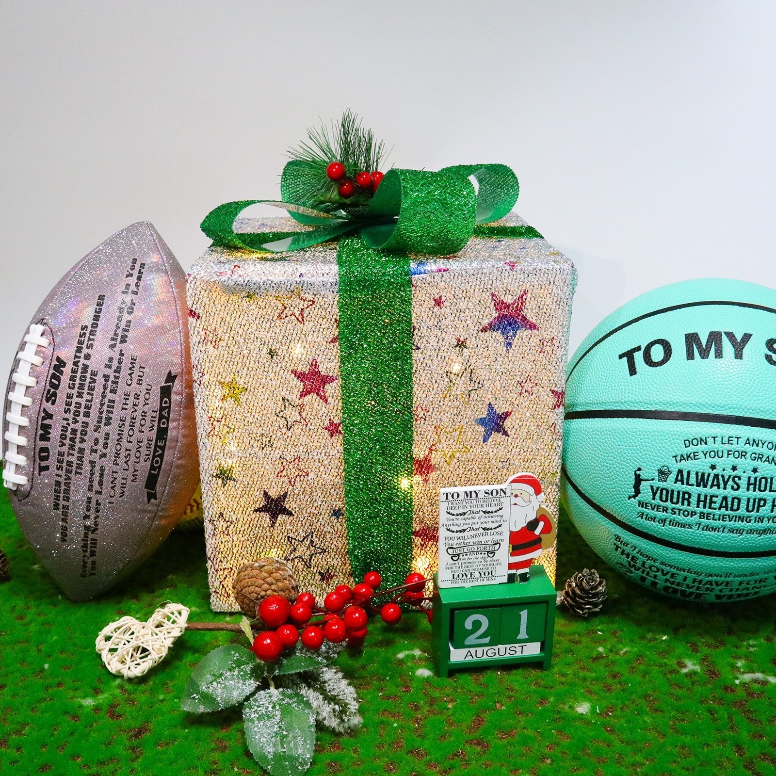 Personalized Letter Basketball For Son, Basketball Indoor/Outdoor Game Ball For Boy, Birthday Christmas Gift For Son From Dad - Family Watchs