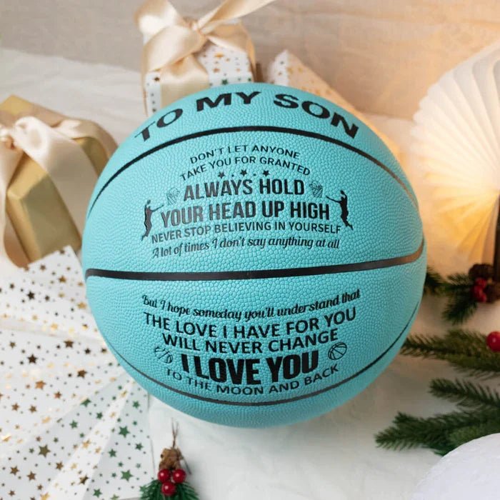 Personalized Letter Basketball For Son, Birthday Christmas Gift For Son, Blue, Brown - Family Watchs