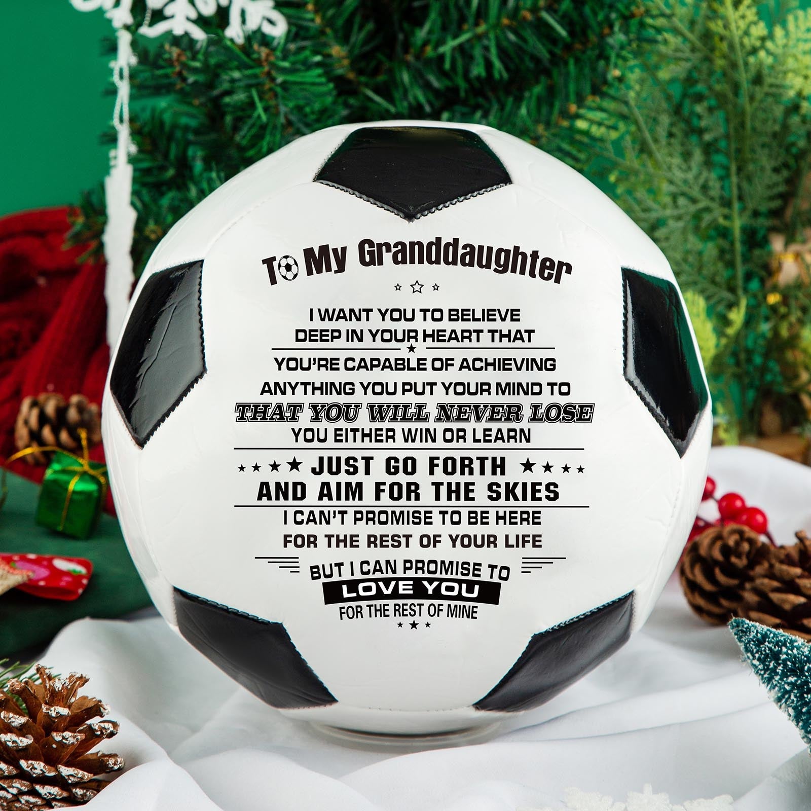 Personalized Printed Soccer Ball Football For My Granddaughter, Birthday Christmas Graduation Gift For Granddaughter, Perfect For Outdoor & Indoor Match Or Game,Size 5 - Family Watchs