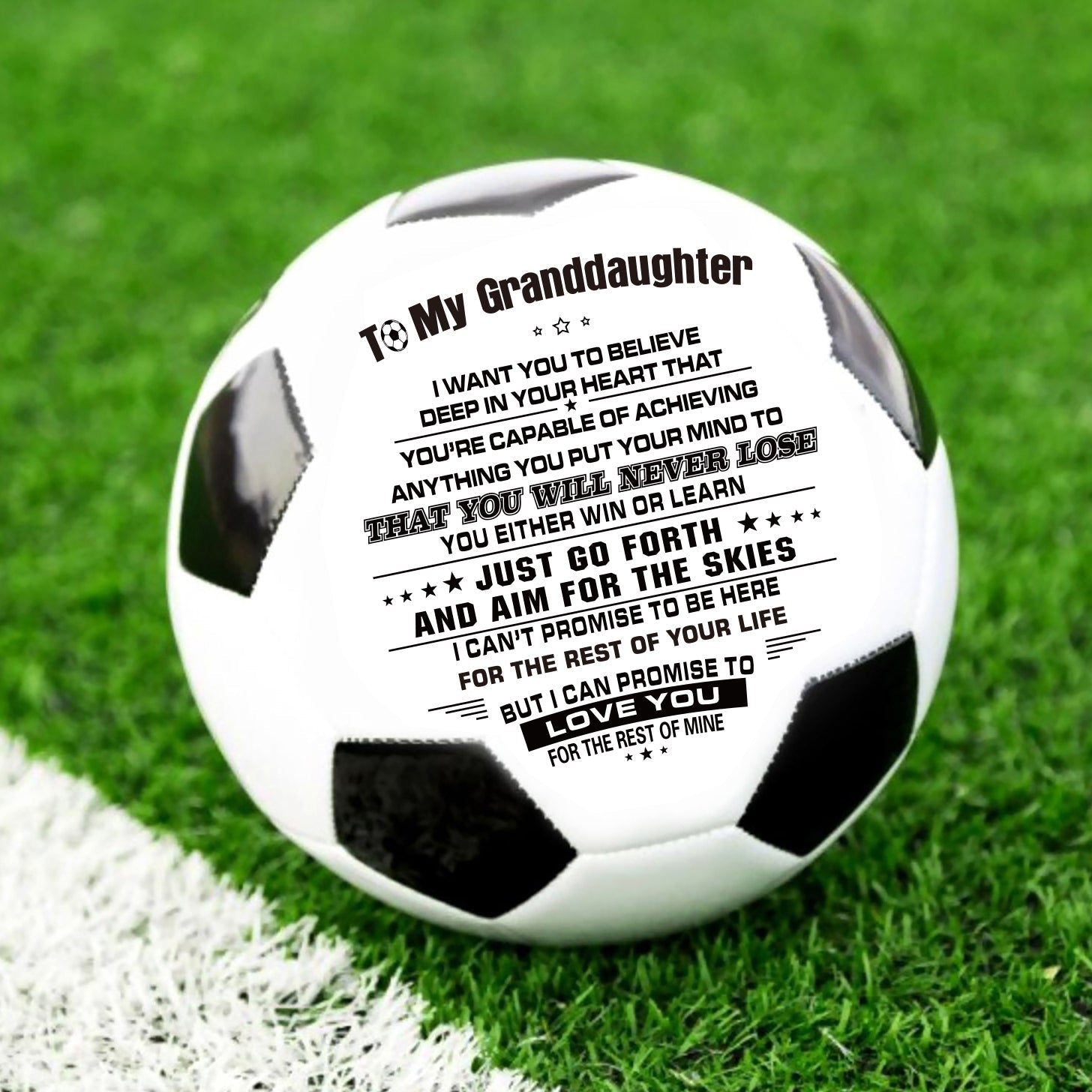 Personalized Printed Soccer Ball Football For My Granddaughter, Birthday Christmas Graduation Gift For Granddaughter, Perfect For Outdoor & Indoor Match Or Game，Size 5 - Family Watchs