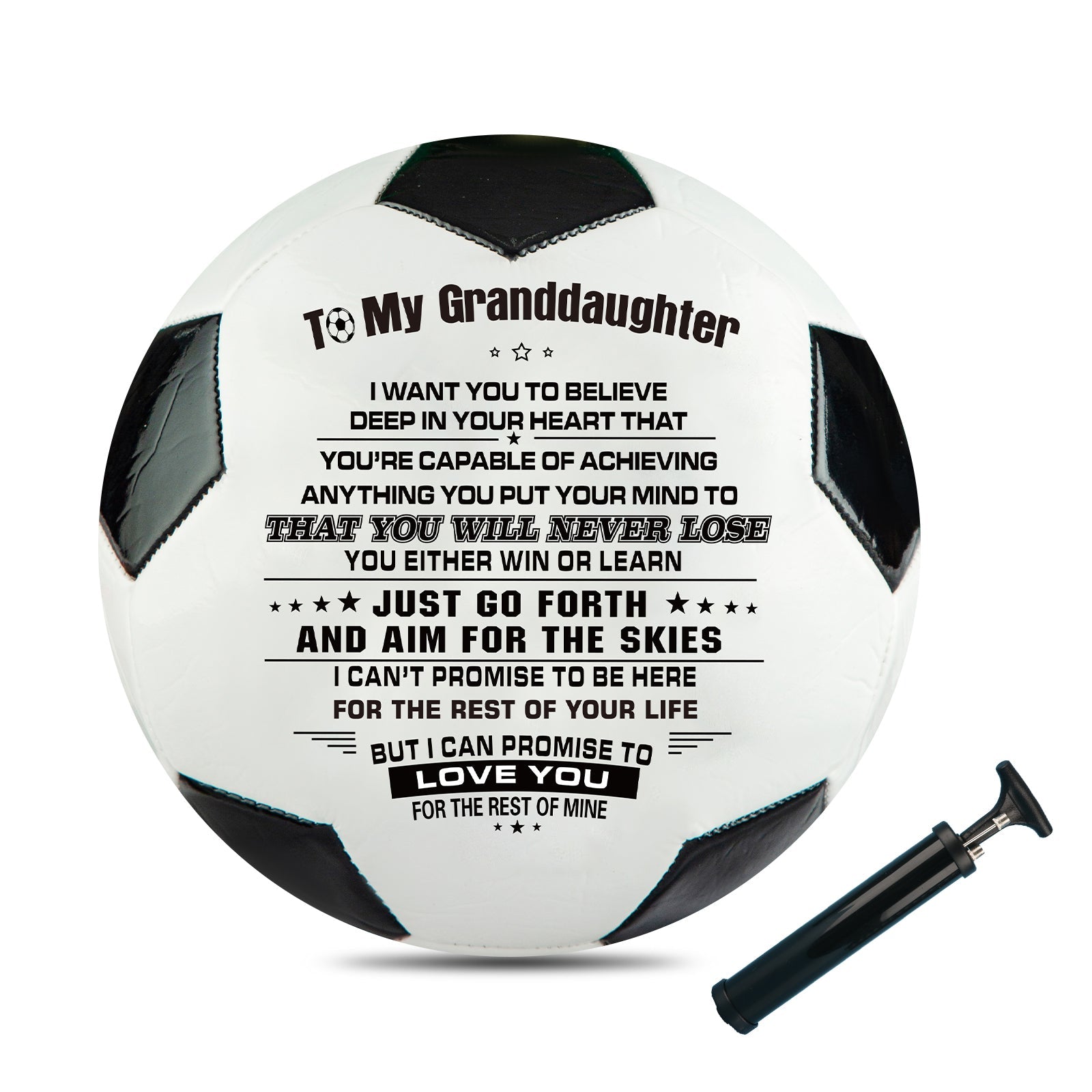 Personalized Printed Soccer Ball Football For My Granddaughter, Birthday Christmas Graduation Gift For Granddaughter, Perfect For Outdoor & Indoor Match Or Game,Size 5 - Family Watchs