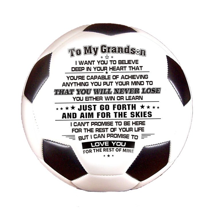 Personalized Printed Soccer Ball Football For My Grandson, Birthday Christmas Graduation Gift For Grandson, Perfect For Outdoor & Indoor Match Or Game,Size 5 - Family Watchs