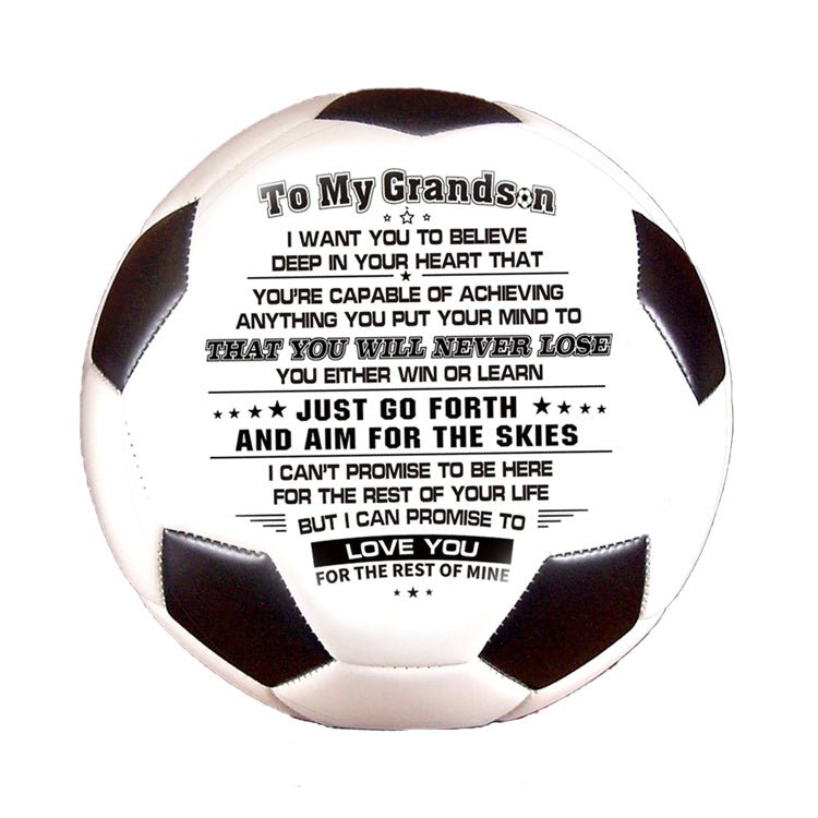 Personalized Printed Soccer Ball Football For My Grandson, Birthday Christmas Graduation Gift For Grandson, Perfect For Outdoor & Indoor Match Or Game，Size 5 - Family Watchs