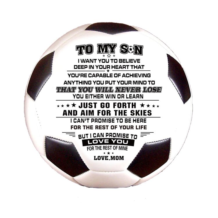 Personalized Printed Soccer Ball Football For My Son, Birthday Christmas Graduation Gift For Son From Mom, Perfect For Outdoor & Indoor Match Or Game，Size 5 - Family Watchs
