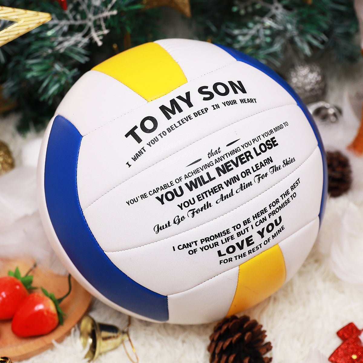 Personalized Printed Volleyball Gift To Son Volleyball for Son Sport Birthday Sport College Graduation Christmas Volleyball Gift Hand Stitch - Family Watchs