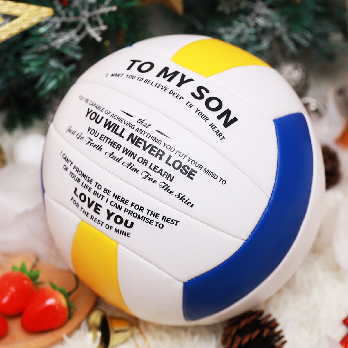 Personalized Printed Volleyball Gift To Son Volleyball for Son Sport Birthday Sport College Graduation Christmas Volleyball Gift Hand Stitch - Family Watchs