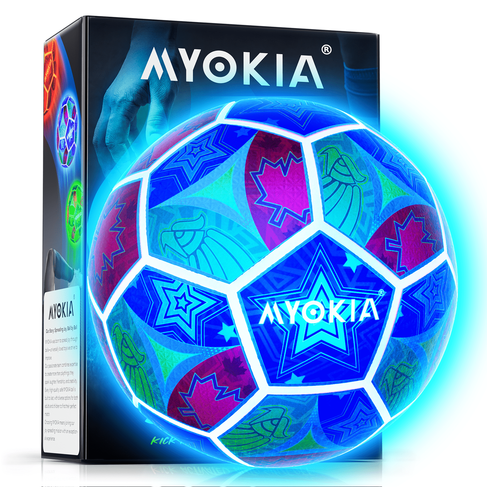 Rechargeable Light Up Soccer Ball Size 5 Tri - Color RGB Glow in The Dark for Kids & Teens 3 - 15+, Indoor/Outdoor Sports Gift with Pump & USB Cable - Perfect for Night Games, Birthdays & Backyard - Family Watchs