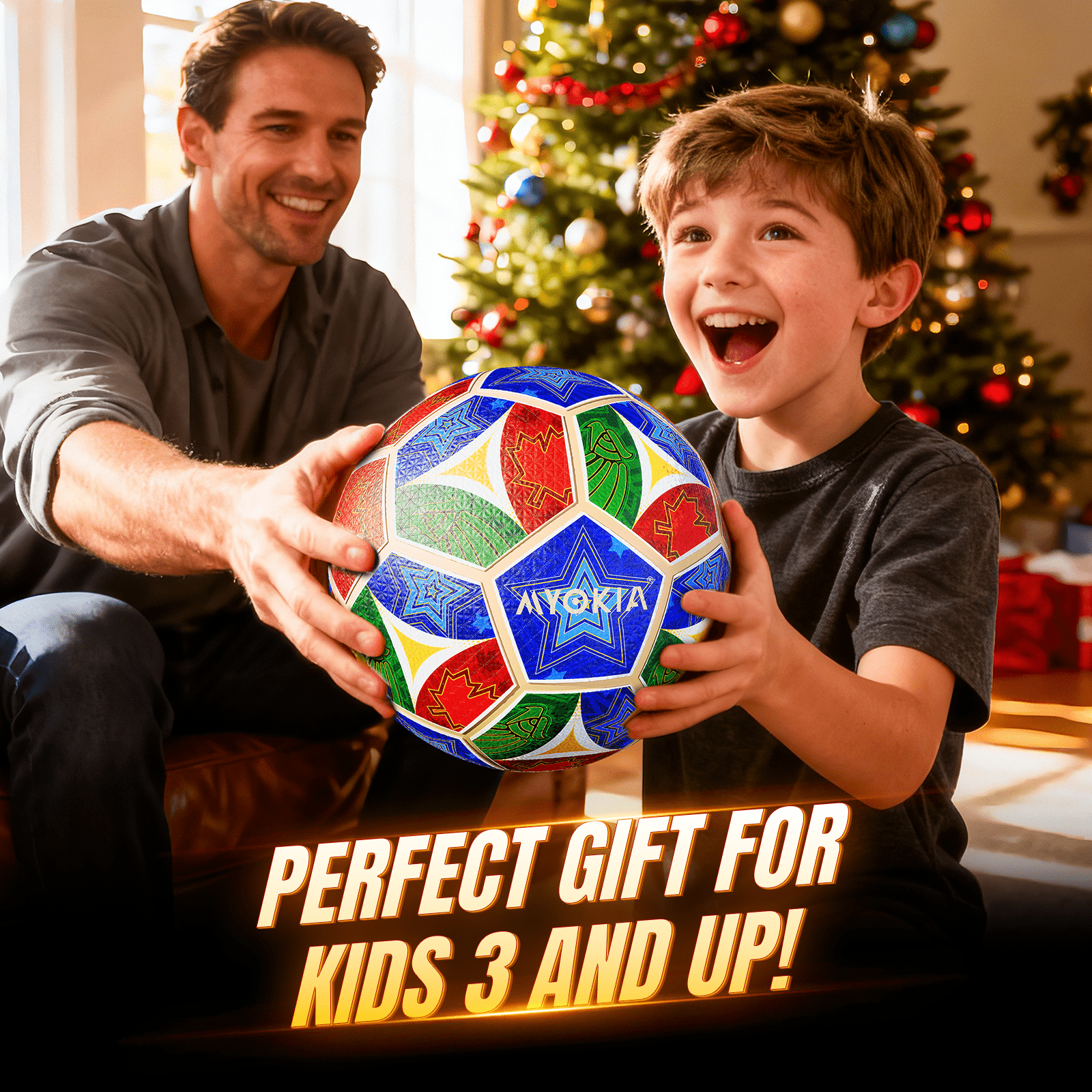 Rechargeable Light Up Soccer Ball Size 5 Tri - Color RGB Glow in The Dark for Kids & Teens 3 - 15+, Indoor/Outdoor Sports Gift with Pump & USB Cable - Perfect for Night Games, Birthdays & Backyard - Family Watchs