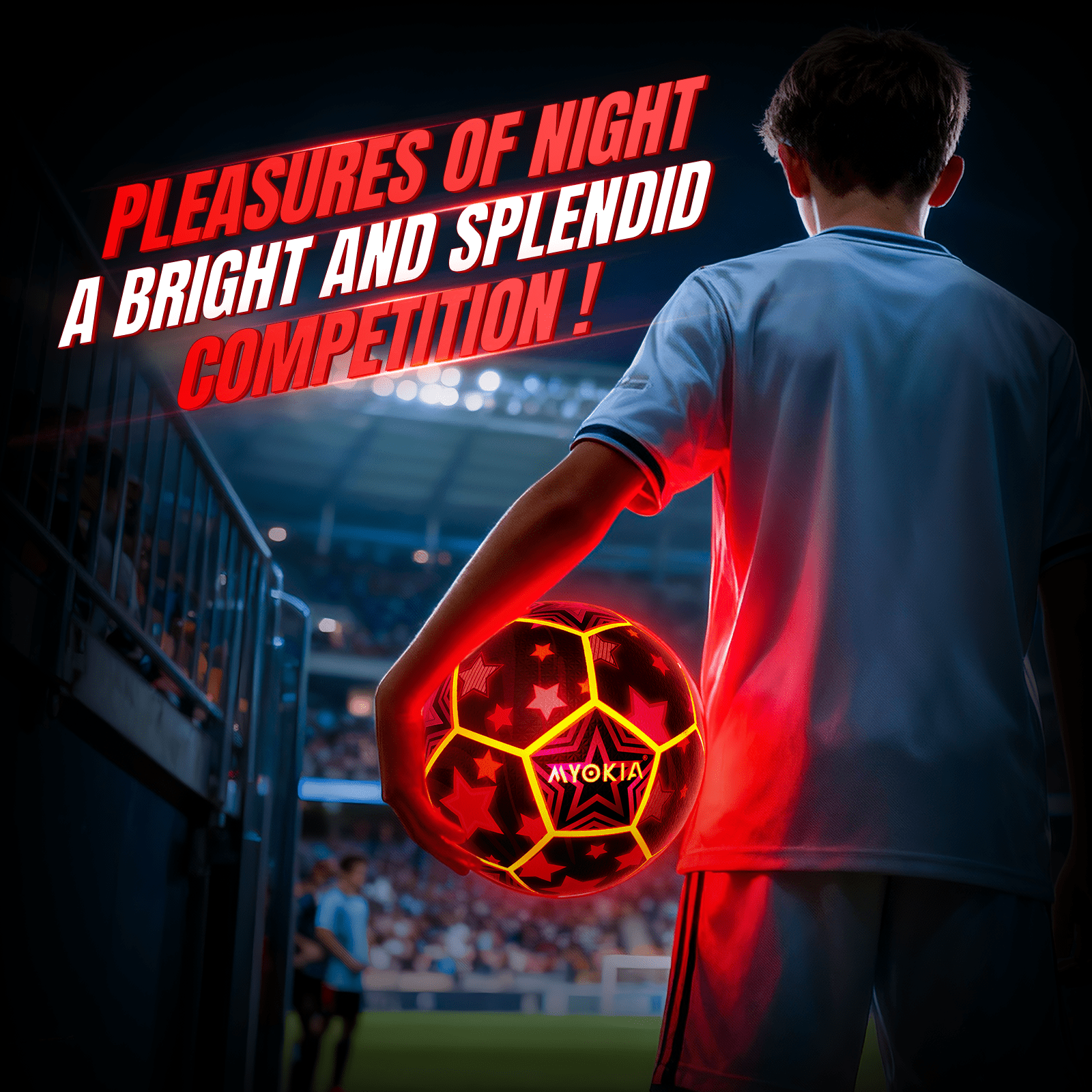 Rechargeable Light Up Soccer Ball Size 5 Tri - Color RGB Glow in The Dark for Kids & Teens 3 - 15+, Indoor/Outdoor Sports Gift with Pump & USB Cable - Perfect for Night Games, Birthdays & Backyard - Family Watchs