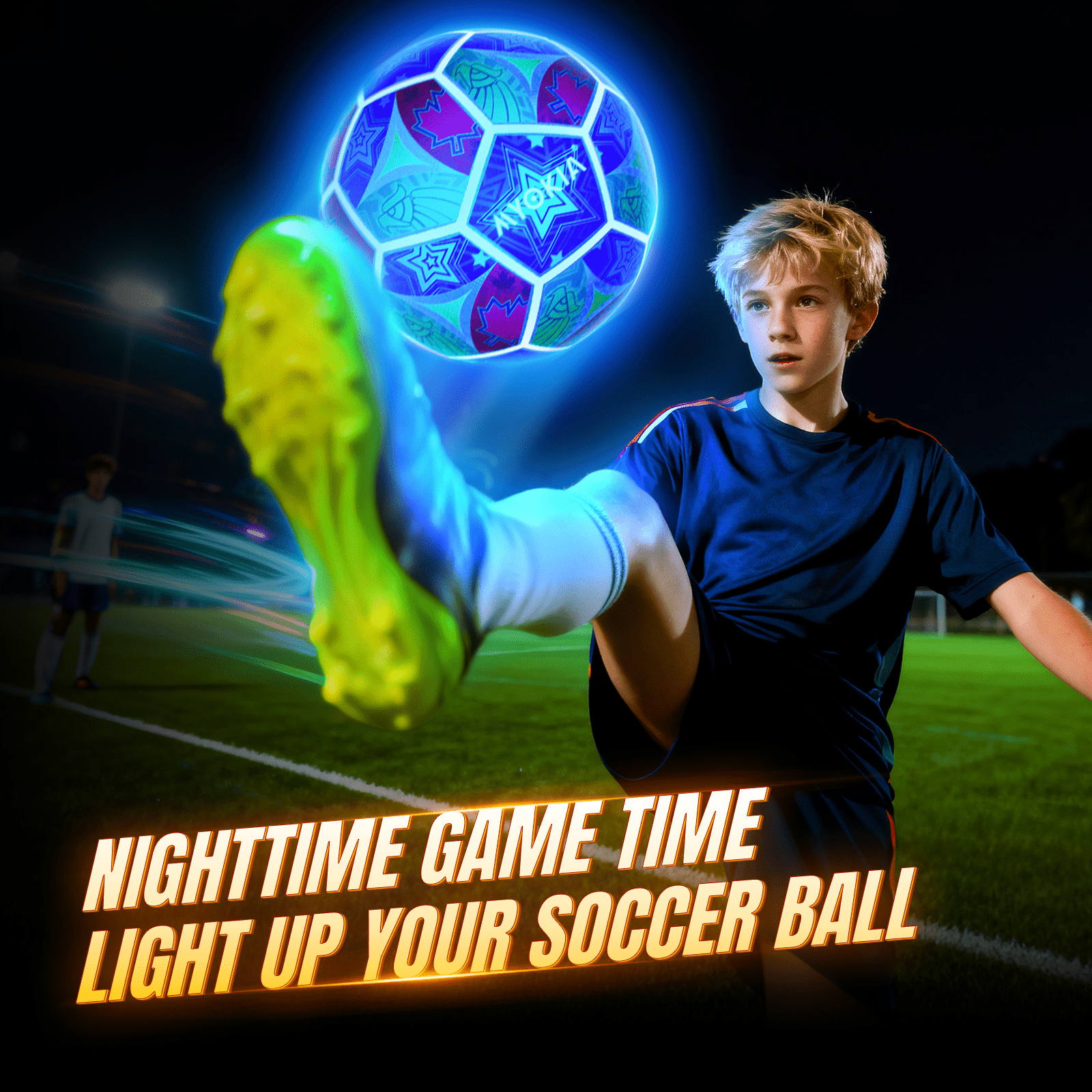 Rechargeable Light Up Soccer Ball Size 5 Tri - Color RGB Glow in The Dark for Kids & Teens 3 - 15+, Indoor/Outdoor Sports Gift with Pump & USB Cable - Perfect for Night Games, Birthdays & Backyard - Family Watchs