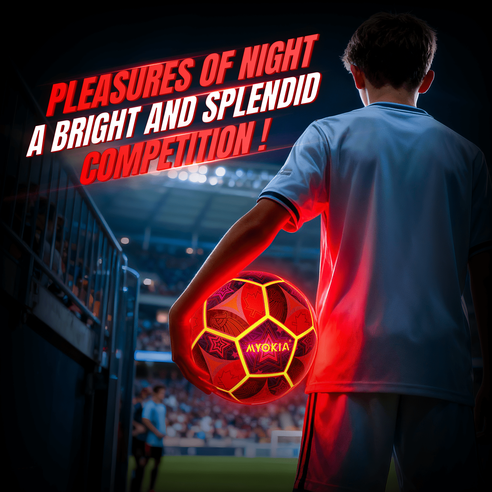 Rechargeable Light Up Soccer Ball Size 5 Tri - Color RGB Glow in The Dark for Kids & Teens 3 - 15+, Indoor/Outdoor Sports Gift with Pump & USB Cable - Perfect for Night Games, Birthdays & Backyard - Family Watchs