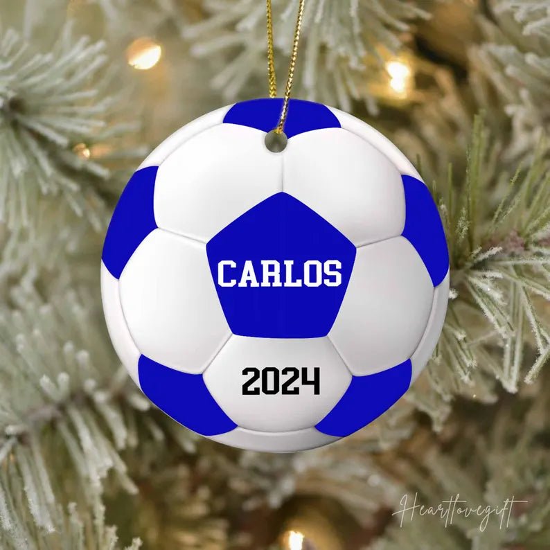 Soccer Christmas Ornament, Sport Christmas Ornament 2024, Personalized Soccer Ornament, Soccer Ornament Decor, Kids Christmas Ornament - Family Watchs