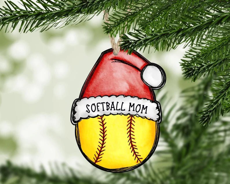 Softball Christmas Ornament, Softball Ornament, 2024 Softball Ornament, Softball Ornament Personalized, Softball Mom Gift, Coach gift - Family Watchs