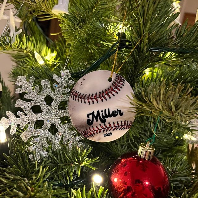 Sports Christmas Ornament 2024 - Kids Christmas Ornament - Baseball Ornament - Family Watchs