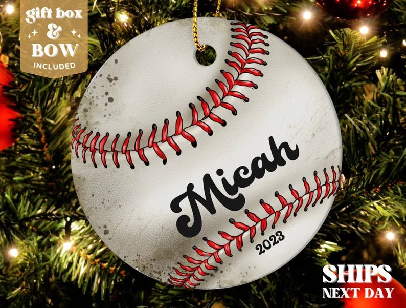 Sports Christmas Ornament 2024 - Kids Christmas Ornament - Baseball Ornament - Family Watchs