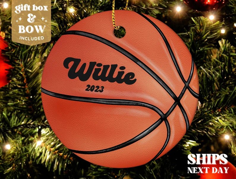 Sports Christmas Ornament 2024 - Kids Christmas Ornament - Basketball Ornament - Family Watchs