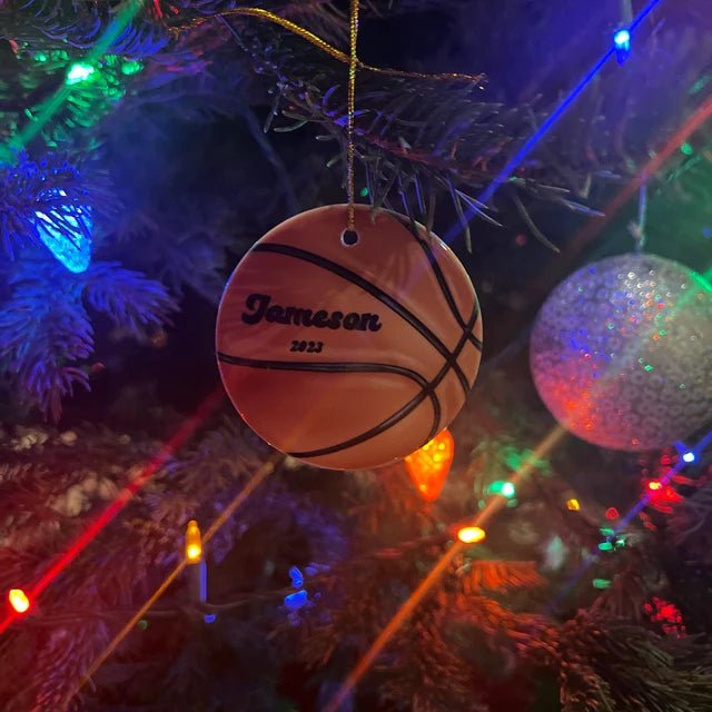 Sports Christmas Ornament 2024 - Kids Christmas Ornament - Basketball Ornament - Family Watchs