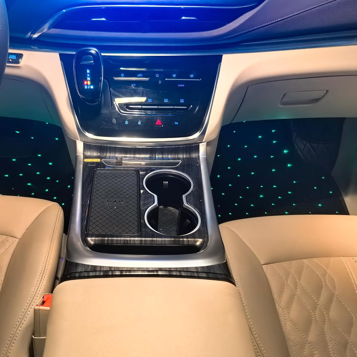 Starlight Car Mat Black Automotive Carpet - – Transform Your Car Interior into a Starry Night Sky - Plug and Play Cigarette Lighter or USB With Music Mode, 100 Colors, App Control, Waterproof - Family Watchs