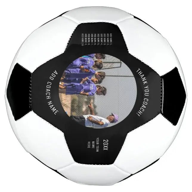 Thank You Soccer Coach Custom Team Photo & Names Soccer Ball - Family Watchs
