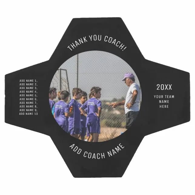 Thank You Soccer Coach Custom Team Photo & Names Soccer Ball - Family Watchs