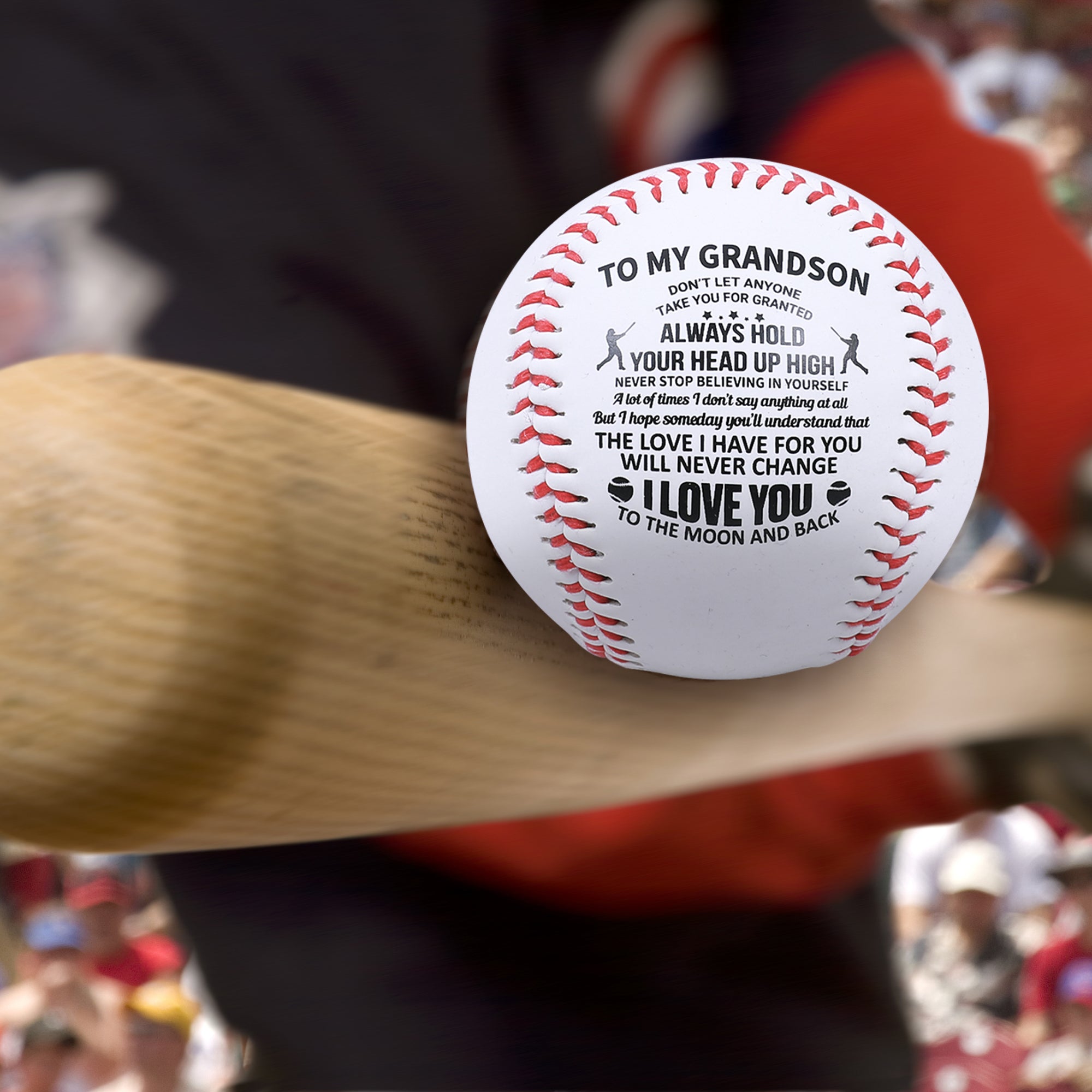 To My Grandson - Love You Birthday Graduation Christmas Holiday Gift Personalized Baseball - Family Watchs