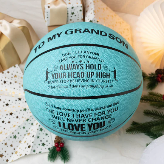 Personalized Letter Basketball For Grandson, Basketball Indoor/Outdoor Game Ball For Boy, Birthday Christmas Gift For Grandson,Brown