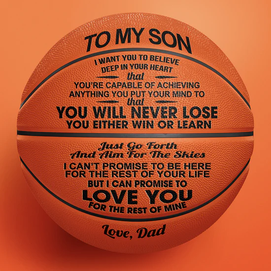 Personalized Letter Basketball For Son, Basketball Indoor/Outdoor Game Ball For Boy, Birthday Christmas Gift For Son From Dad