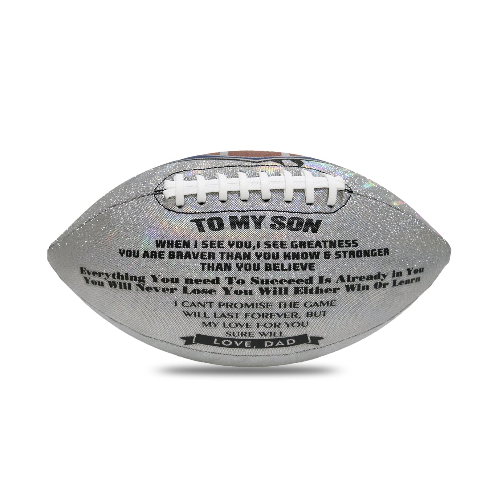 Familywatchs Engraved Footballs For Son from Dad - Personalized Composite Leather American Football - Anniversary Christmas Graduation Gifts for Son