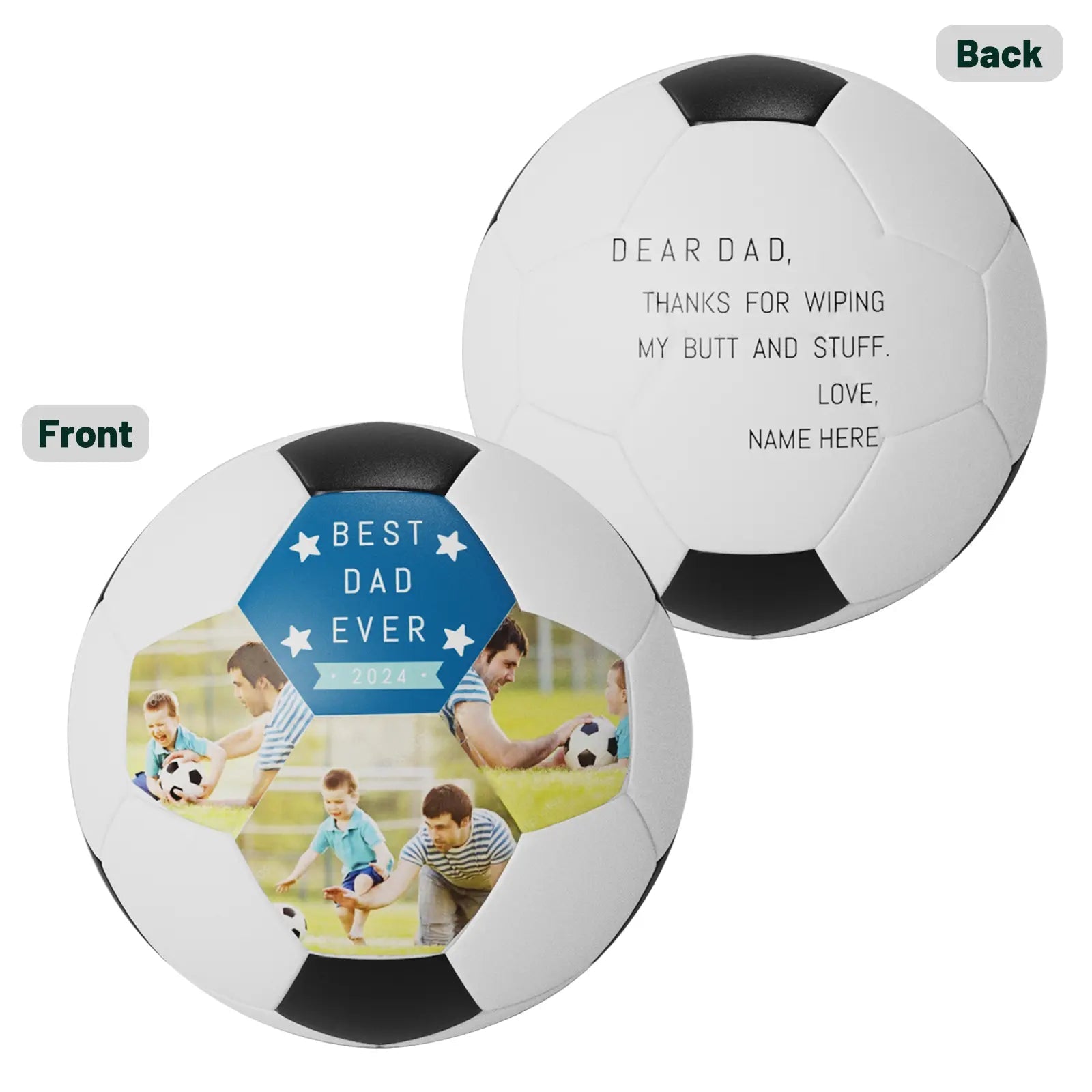Best Dad Ever Custom Photo Soccer Ball - Family Watchs