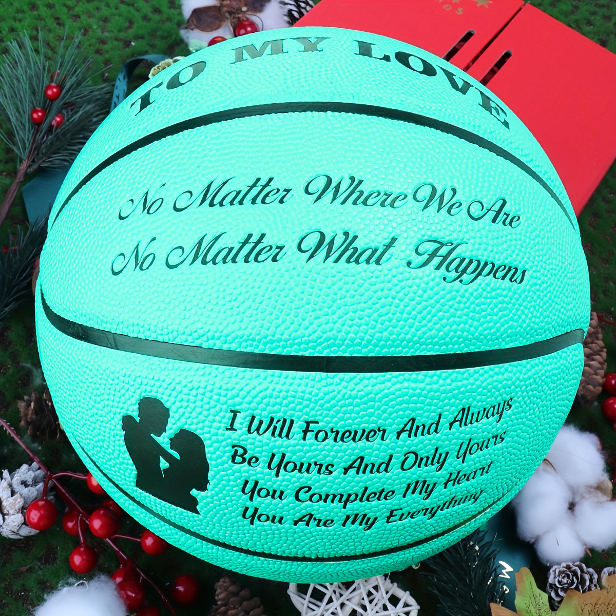 Personalized Letter Basketball For Love, Basketball Indoor/Outdoor Game Ball For Love, Birthday Christmas Gift For Her&him, Blue