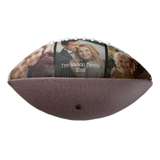 Custom DIY 6 Photo Family Name Cool Modern Football - Family Watchs