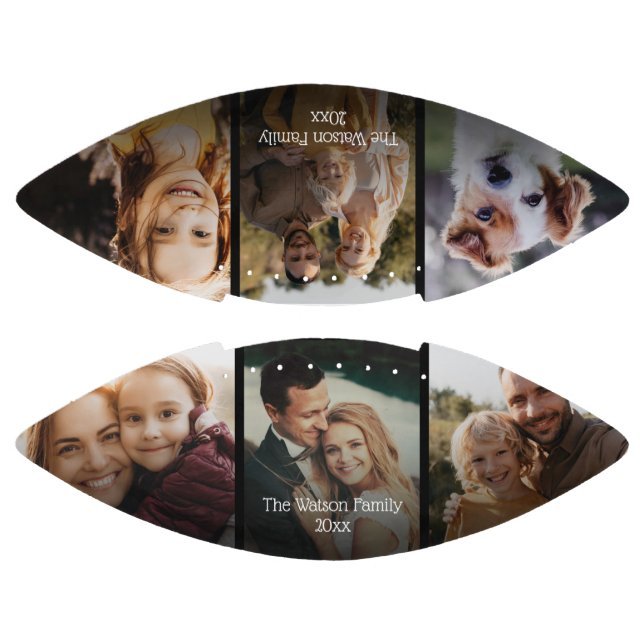 Custom DIY 6 Photo Family Name Cool Modern Football - Family Watchs